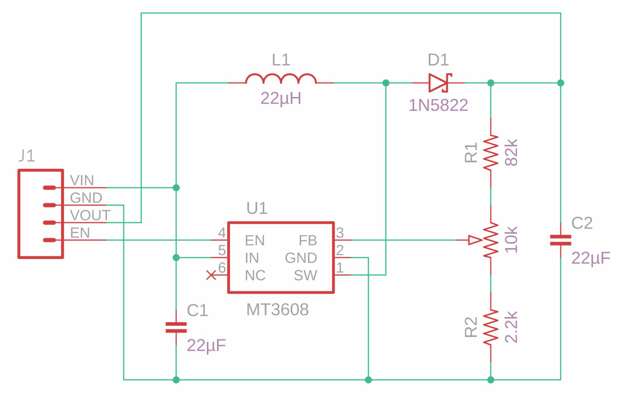 MT3608 Boost Converter module circuit